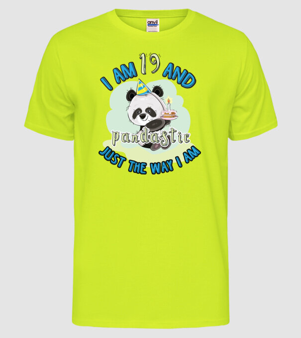 PANDASTIC 19 model galben neon pe tricou