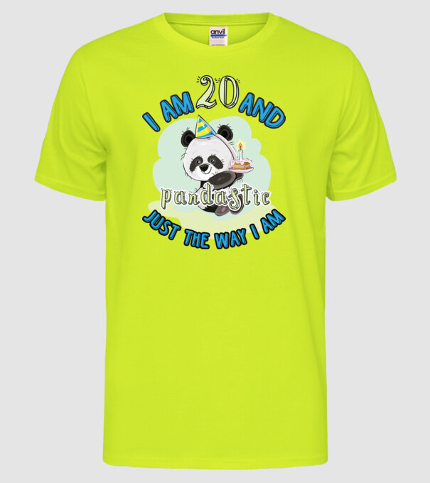 PANDASTIC 20 model galben neon pe tricou