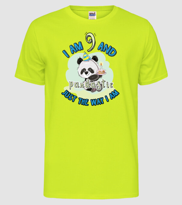 PANDASTIC 9 model galben neon pe tricou