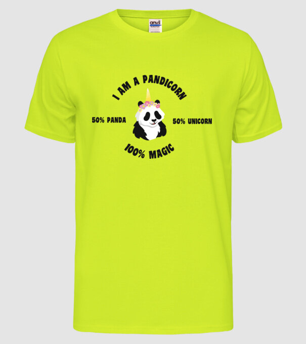 Pandicorn model galben neon pe tricou
