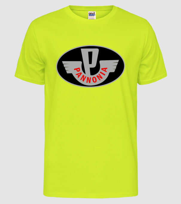 Logo Pannonia model galben neon pe tricou