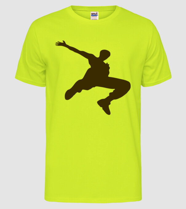 Logo Parkour model galben neon pe tricou