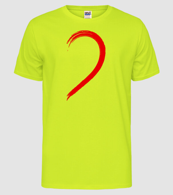 Inimă pereche stânga model galben neon pe tricou