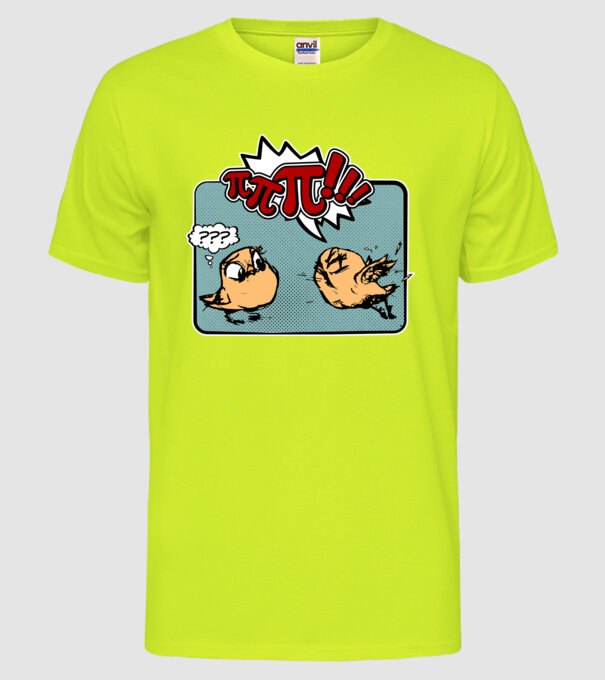 Pi Pi model galben neon pe tricou