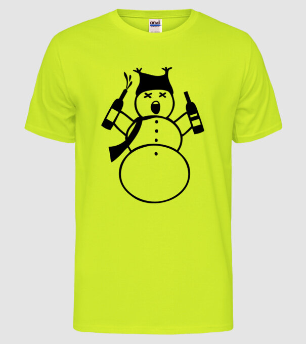 Om de zăpadă beat model galben neon pe tricou
