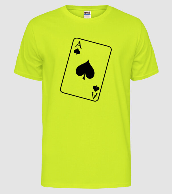 As de pică model galben neon pe tricou