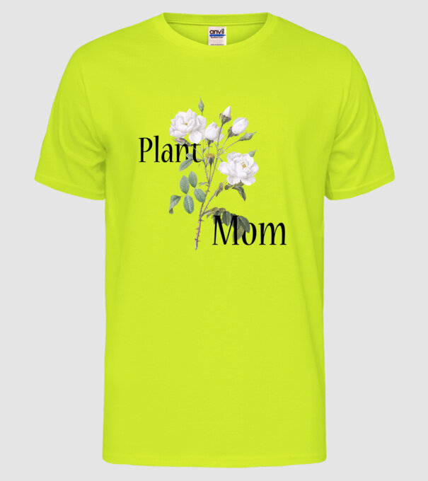 Plant mom model galben neon pe tricou