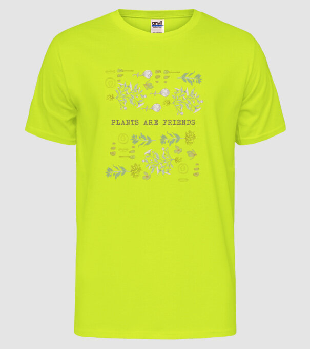 Plants are friends model galben neon pe tricou
