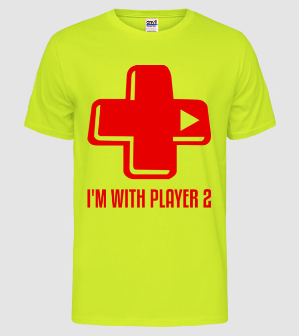 player 2 model galben neon pe tricou