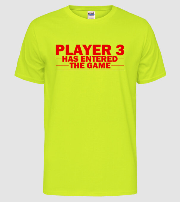 Player 3 entered the game model galben neon pe tricou