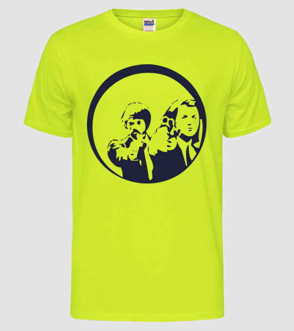 Pulp Fiction model galben neon pe tricou
