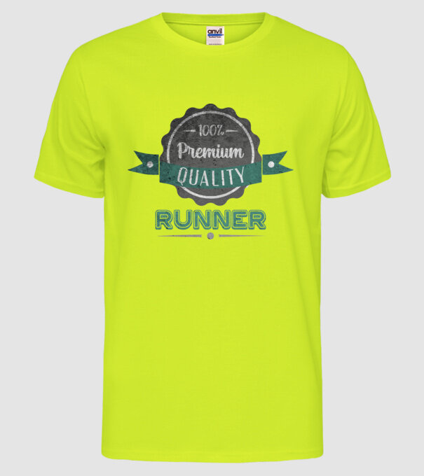 Calitate premium Alergător model galben neon pe tricou
