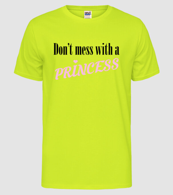 Princess model galben neon pe tricou