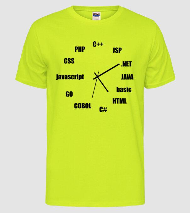 Programmer clock model galben neon pe tricou