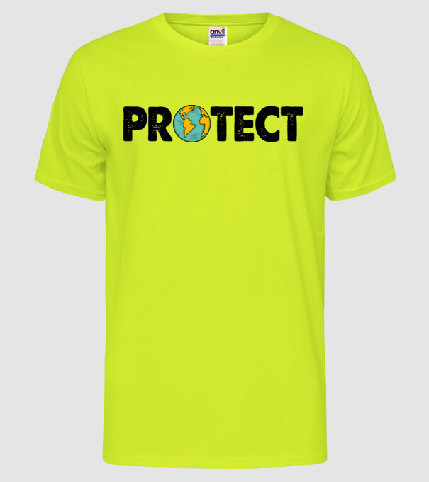 Protect earth model galben neon pe tricou