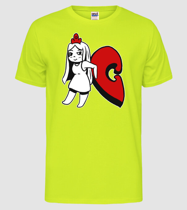 Pereche Puzzle fetiță model galben neon pe tricou