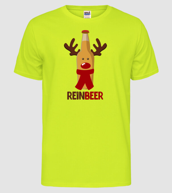 Bere REINBEER model galben neon pe tricou