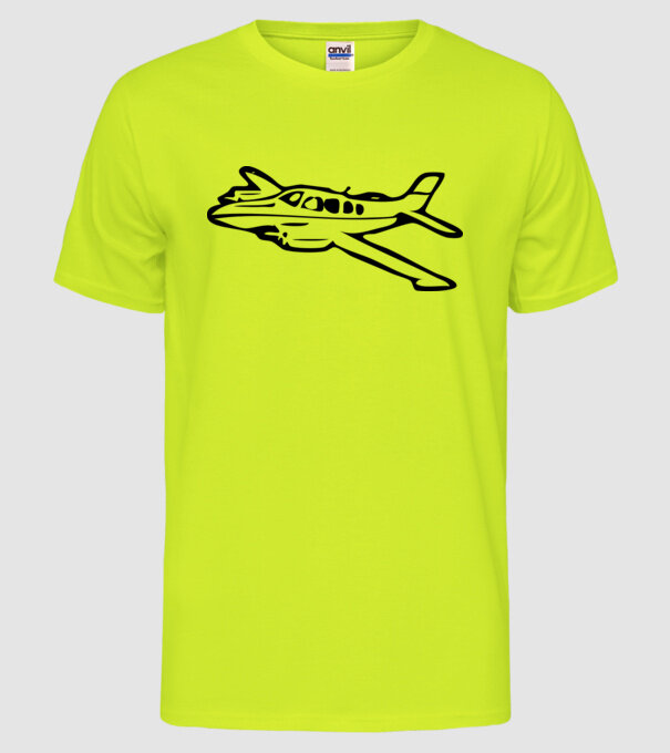 avion model galben neon pe tricou