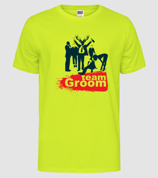 Reservoir Groom Team model galben neon pe tricou