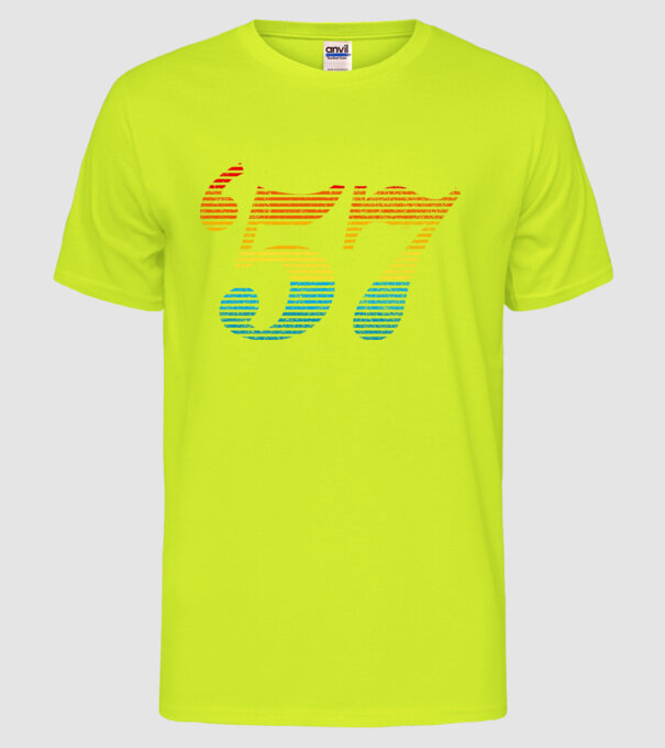 Retro Birthday 1957 model galben neon pe tricou