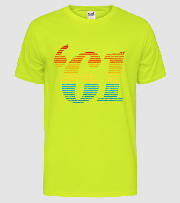 Retro Birthday 1961 model galben neon pe tricou