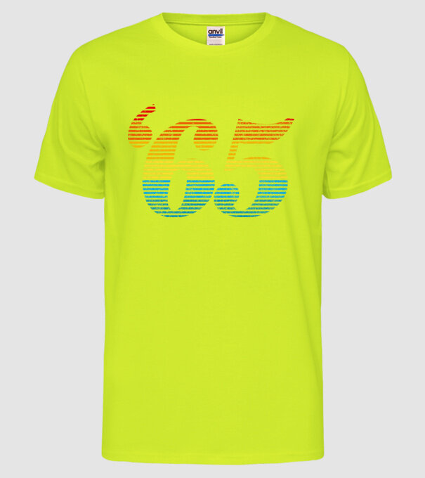 Retro Birthday 1965 model galben neon pe tricou