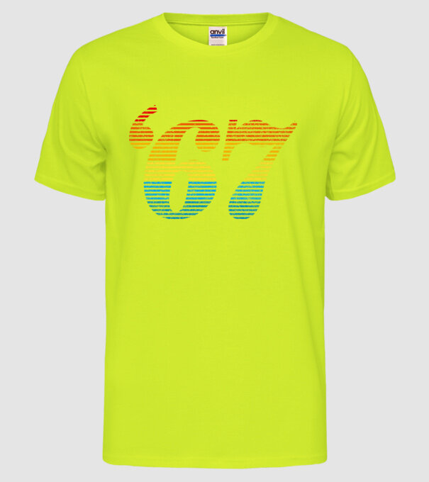 Retro Birthday 1967 model galben neon pe tricou