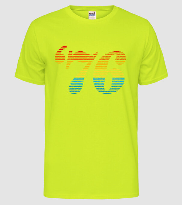 Retro Birthday 1976 model galben neon pe tricou