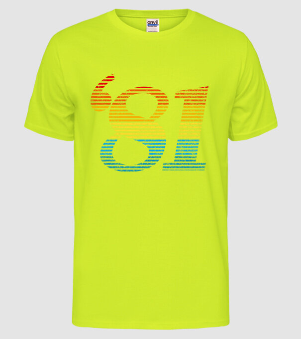 Retro Birthday 1981 model galben neon pe tricou
