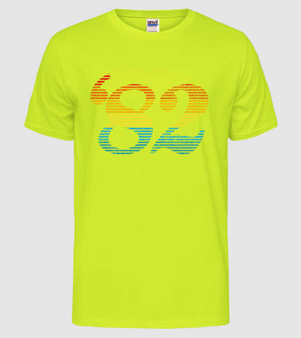 Retro Birthday 1982 model galben neon pe tricou