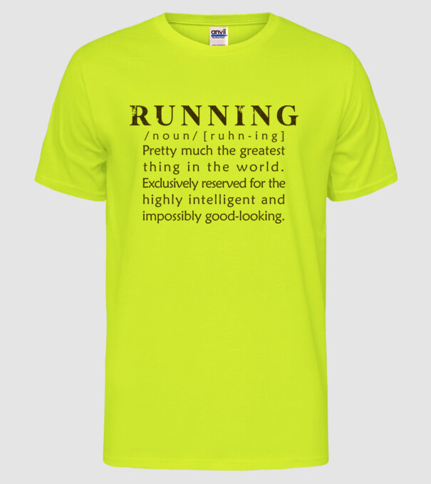 Running definition model galben neon pe tricou