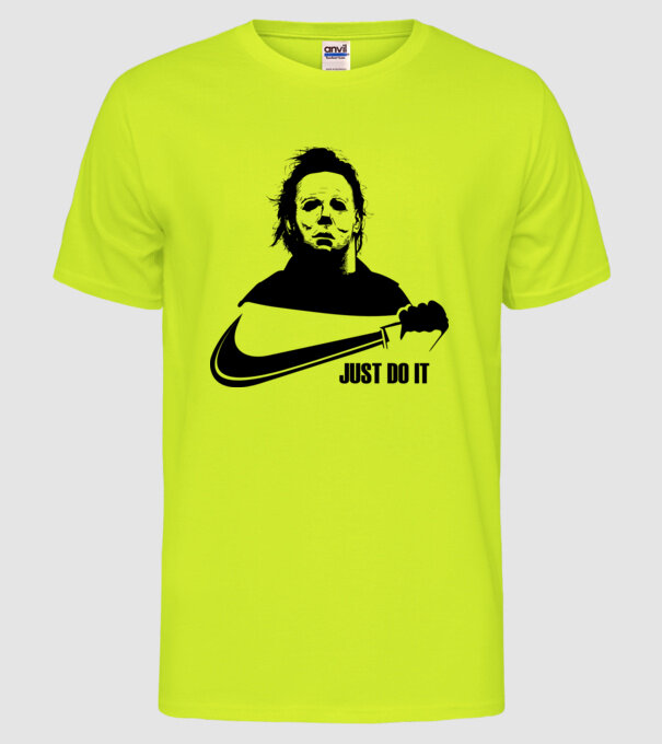 Serial killer model galben neon pe tricou