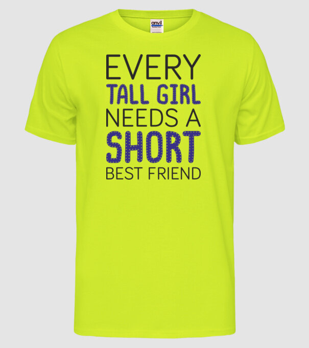 Short Freind model galben neon pe tricou