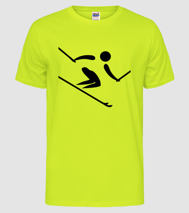 Schi model galben neon pe tricou