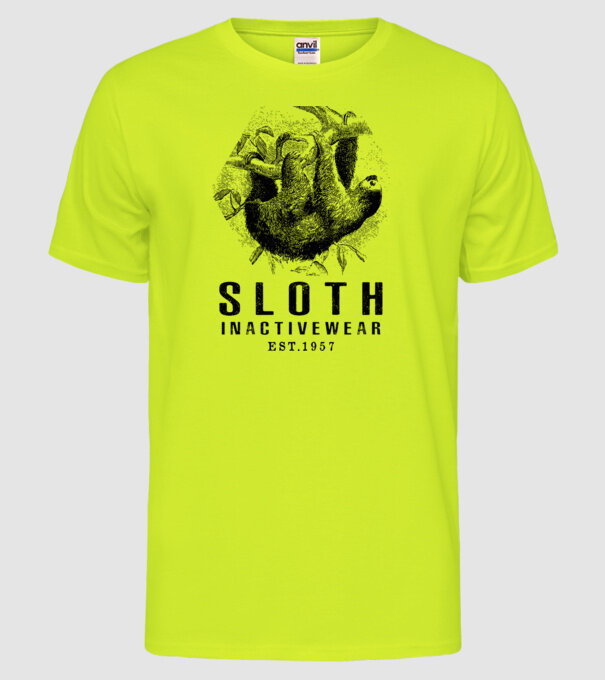 SLOTH inactive drk model galben neon pe tricou