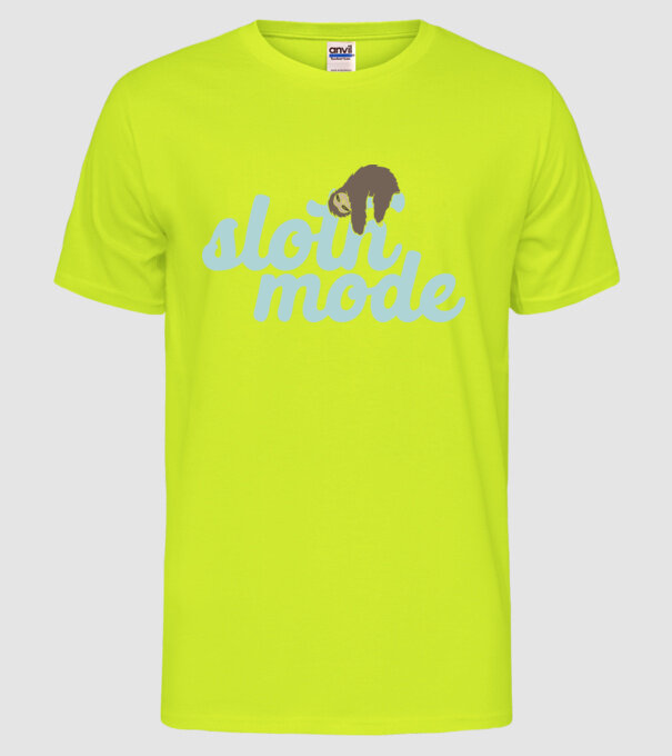 Sloth mode model galben neon pe tricou