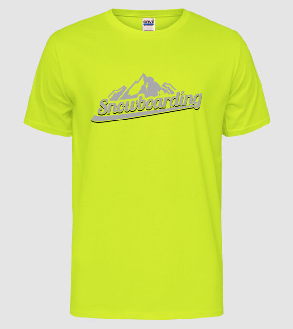 Snowboarding model galben neon pe tricou