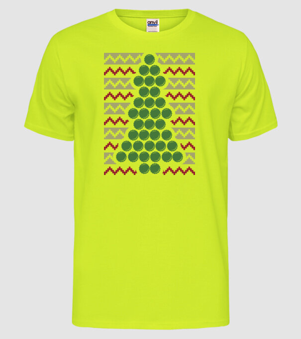 Pulover urât de Crăciun Capac bere model galben neon pe tricou