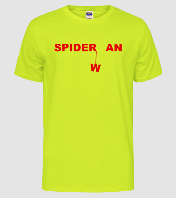 Spider wan model galben neon pe tricou