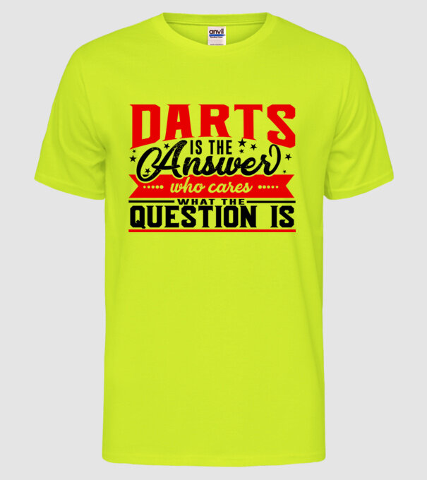 Sport is the answer DARTS model galben neon pe tricou