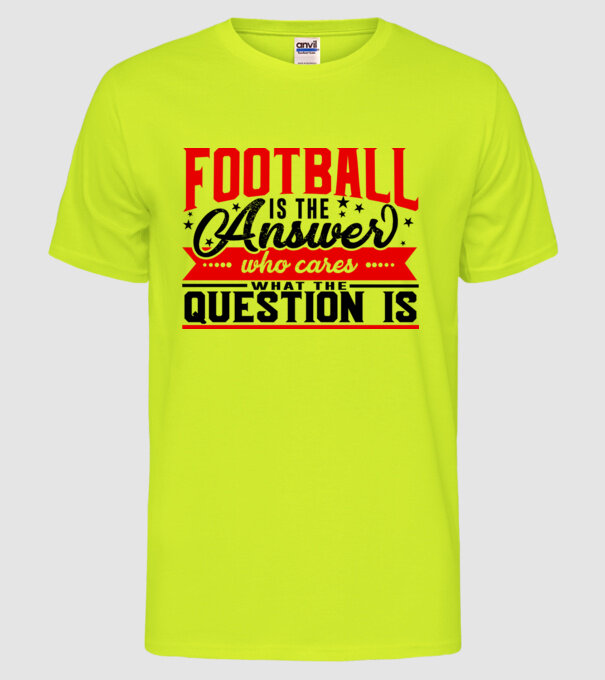 Sport is the answer FOTBALIST model galben neon pe tricou