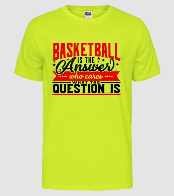 Sport is the answer BASCHETBALIST model galben neon pe tricou