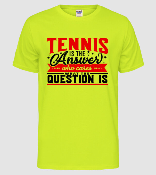 Sport is the answer JUCĂTOR TENIS model galben neon pe tricou