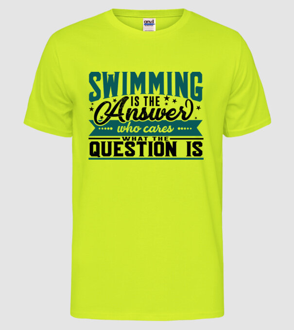 Sport is the answer ÎNOTĂTOR model galben neon pe tricou