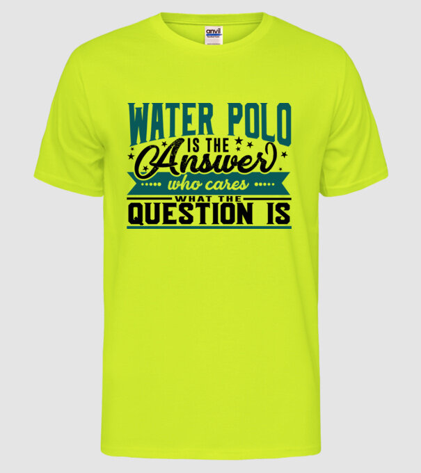 Sport is the answer JUCĂTOR POLO PE APĂ model galben neon pe tricou