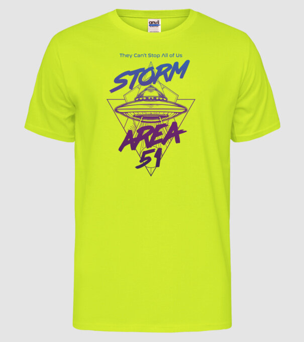 storm area 51 ufo purple model galben neon pe tricou