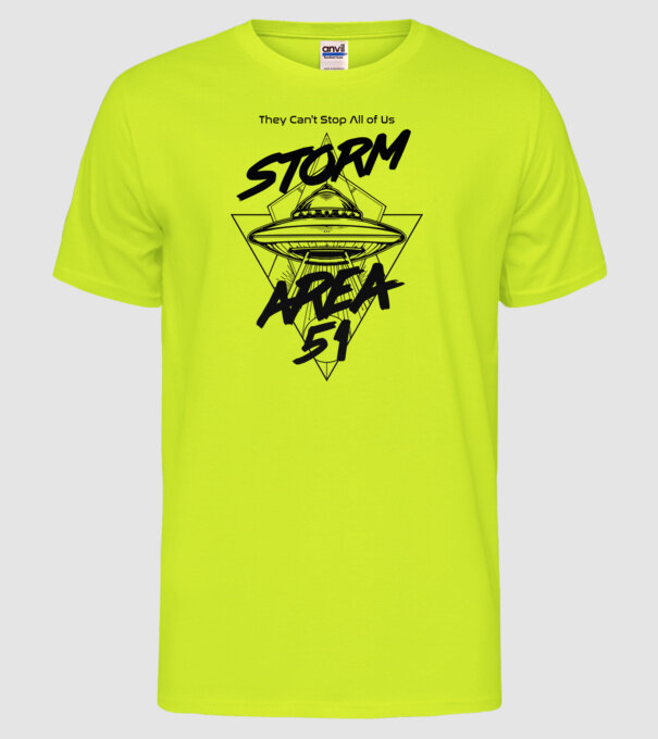 storm area ufo black model galben neon pe tricou