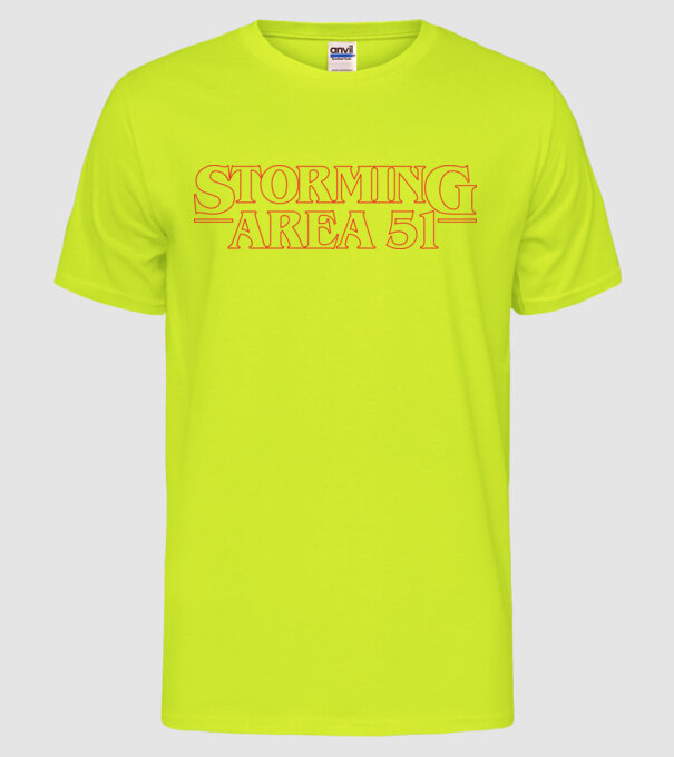 storming area 51 things outline model galben neon pe tricou