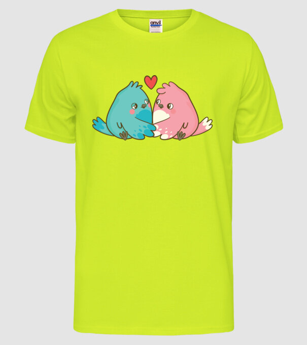 PUIȘORI ÎNDRĂGOSTIȚI model galben neon pe tricou