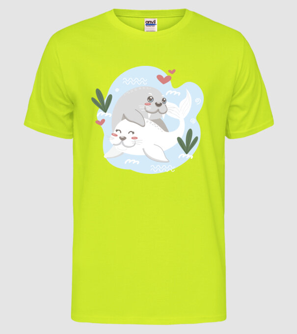FOCI ÎNDRĂGOSTITE model galben neon pe tricou